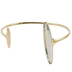 Calvin Klein Made with Swarovski Crystal Cuff Bracelet in ION Plated YG(7.25 in)